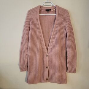 Banana Republic chunky knit cardigan  long sweater wool blend Medium